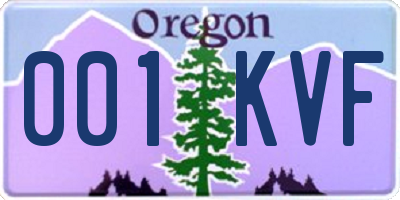 OR license plate 001KVF