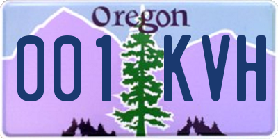 OR license plate 001KVH