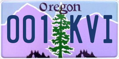 OR license plate 001KVI