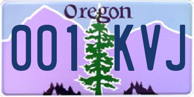 OR license plate 001KVJ