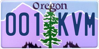 OR license plate 001KVM