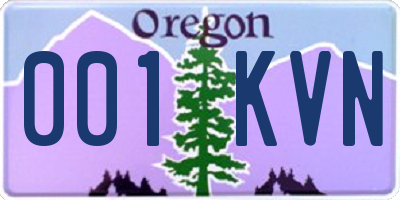 OR license plate 001KVN