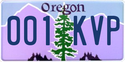 OR license plate 001KVP