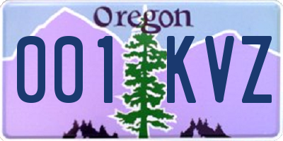 OR license plate 001KVZ