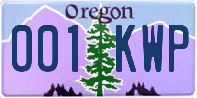 OR license plate 001KWP