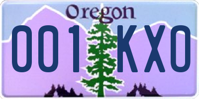 OR license plate 001KXO