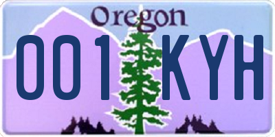 OR license plate 001KYH