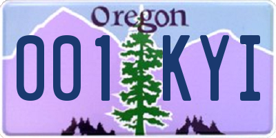 OR license plate 001KYI