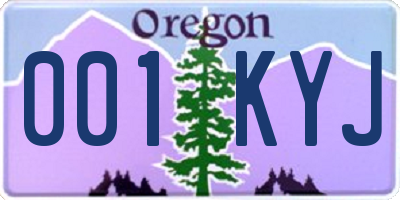 OR license plate 001KYJ