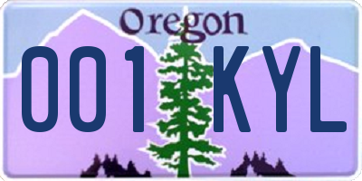 OR license plate 001KYL