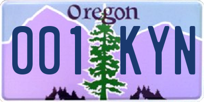 OR license plate 001KYN