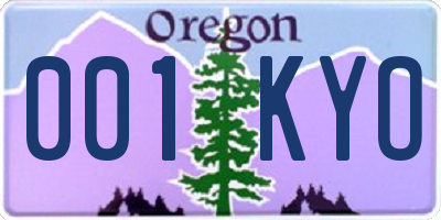 OR license plate 001KYO