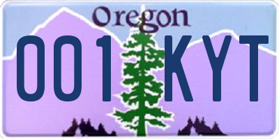 OR license plate 001KYT