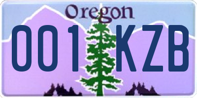 OR license plate 001KZB