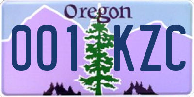 OR license plate 001KZC