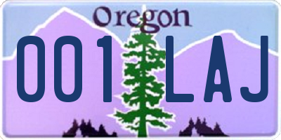 OR license plate 001LAJ