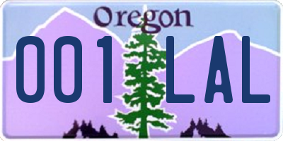 OR license plate 001LAL