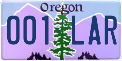 OR license plate 001LAR