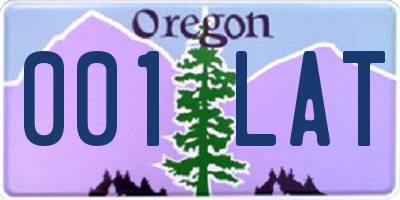 OR license plate 001LAT