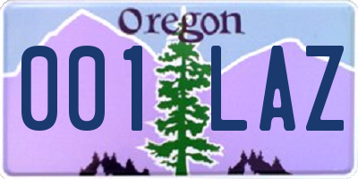 OR license plate 001LAZ