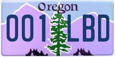 OR license plate 001LBD