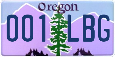 OR license plate 001LBG