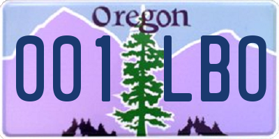 OR license plate 001LBO