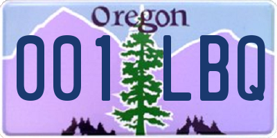 OR license plate 001LBQ