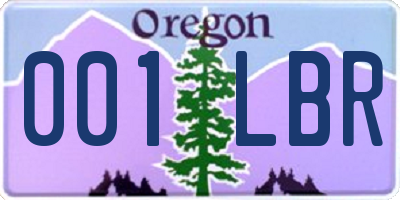 OR license plate 001LBR