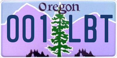 OR license plate 001LBT