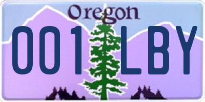 OR license plate 001LBY