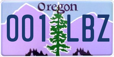 OR license plate 001LBZ