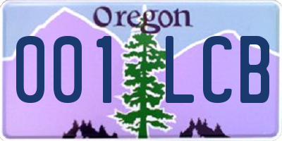 OR license plate 001LCB