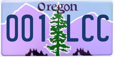 OR license plate 001LCC