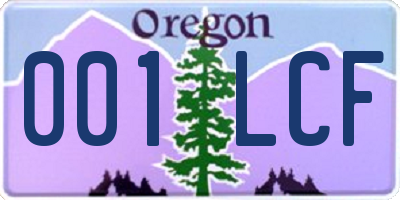 OR license plate 001LCF