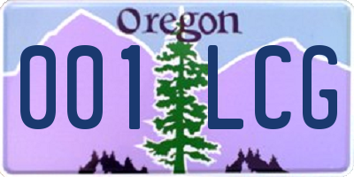 OR license plate 001LCG