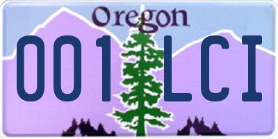 OR license plate 001LCI