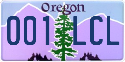 OR license plate 001LCL