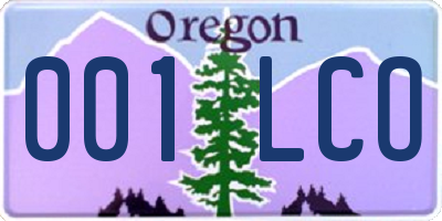 OR license plate 001LCO