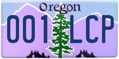 OR license plate 001LCP