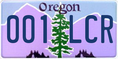 OR license plate 001LCR