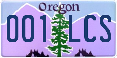 OR license plate 001LCS