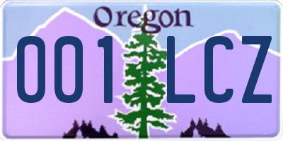 OR license plate 001LCZ