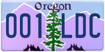 OR license plate 001LDC