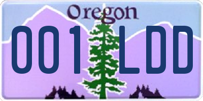 OR license plate 001LDD