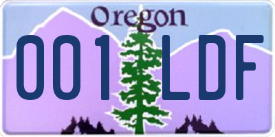 OR license plate 001LDF