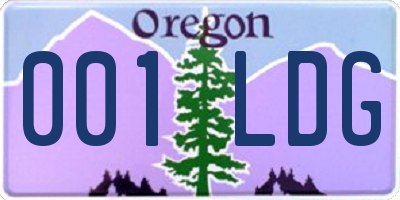 OR license plate 001LDG