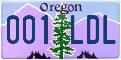 OR license plate 001LDL