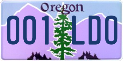 OR license plate 001LDO