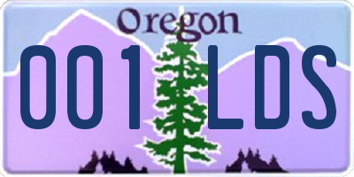 OR license plate 001LDS